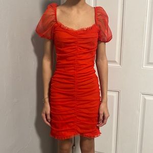 red ruffled dress great for any occasion where you want to stand out!